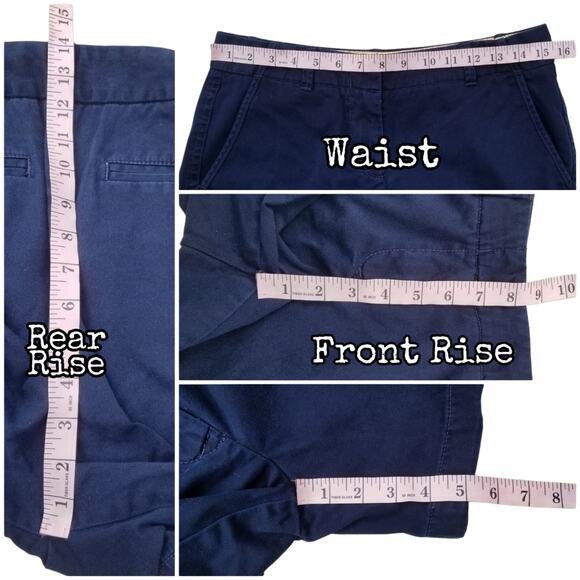 2 Pair Shorts J. CREW Size 2 Pink Multi Print Stretch Solid Navy Blue Khaki - Picture 7 of 13